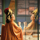 chinese tang dynasty women's plus size hanfu autumn orange robe shirt - Jianxi Hanfu