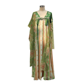 tang dynasty women's plus size hanfu green orange ruqun dress - Jianxi Hanfu