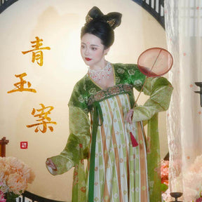 tang dynasty women's summer plus size hanfu green ru shirt - Jianxi Hanfu