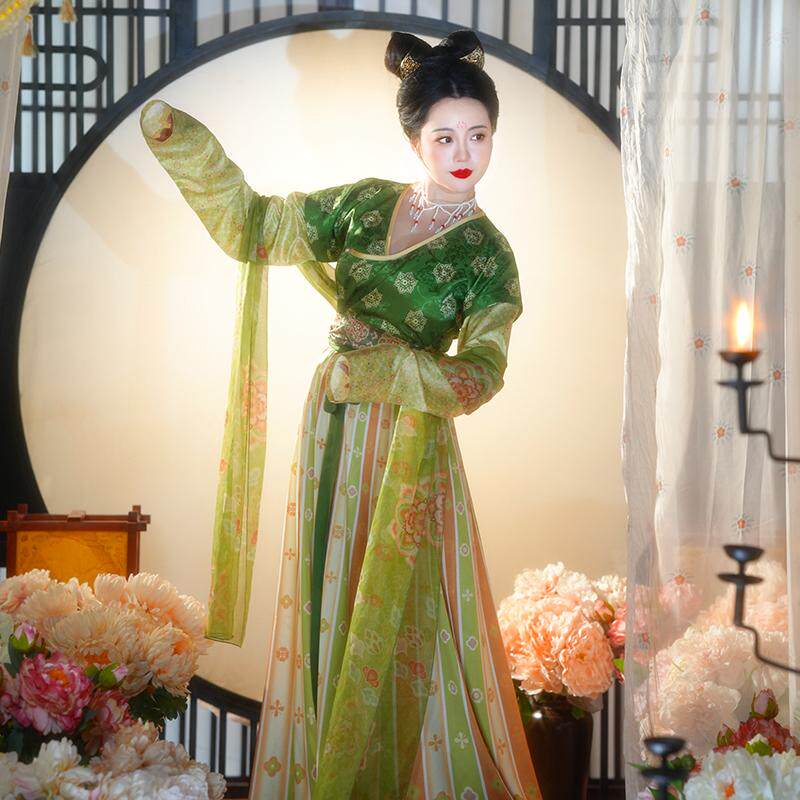 tang dynasty women's plus size hanfu green ru shirt - Jianxi Hanfu