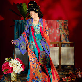 chinese clothes tang dynasty women's plus size hanfu red pibo - Jianxi Hanfu