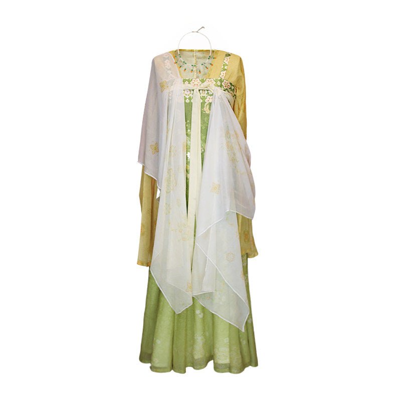 chinese tang dynasty women's plus size hanfu clothes green ruqun dress - Jianxi Hanfu