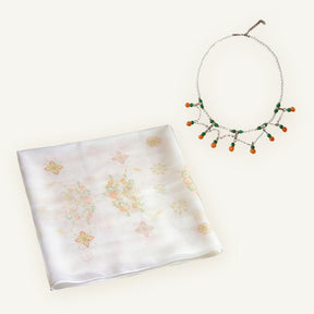 chinese tang dynasty women's white pibo necklace - Jianxi Hanfu