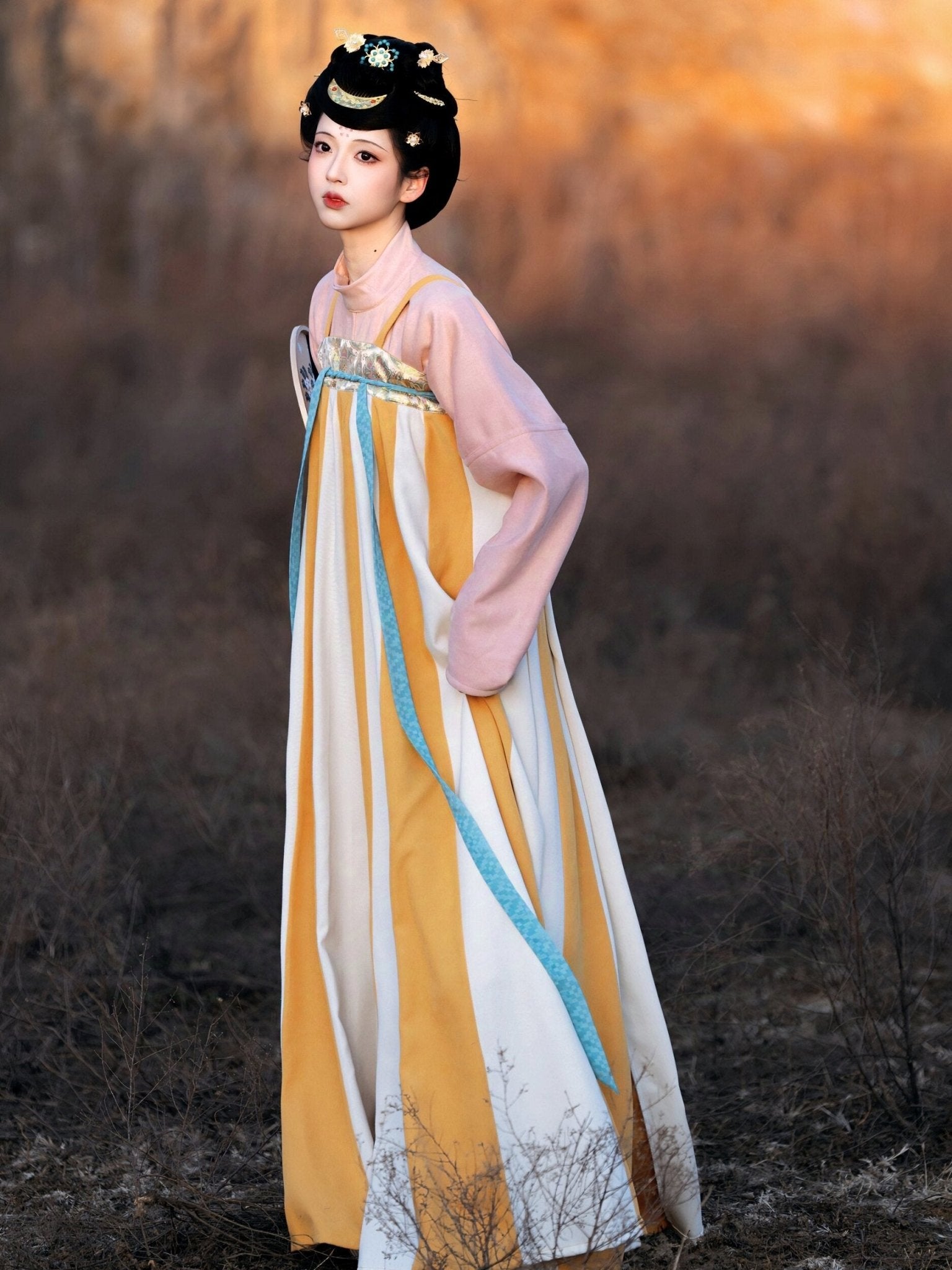 tang dynasty women's plus size spring clothes white ruqun dress- Jianxi Hanfu