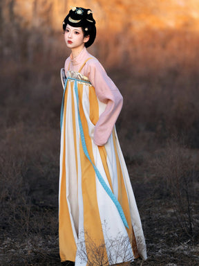 tang dynasty women's plus size spring clothes white ruqun dress- Jianxi Hanfu