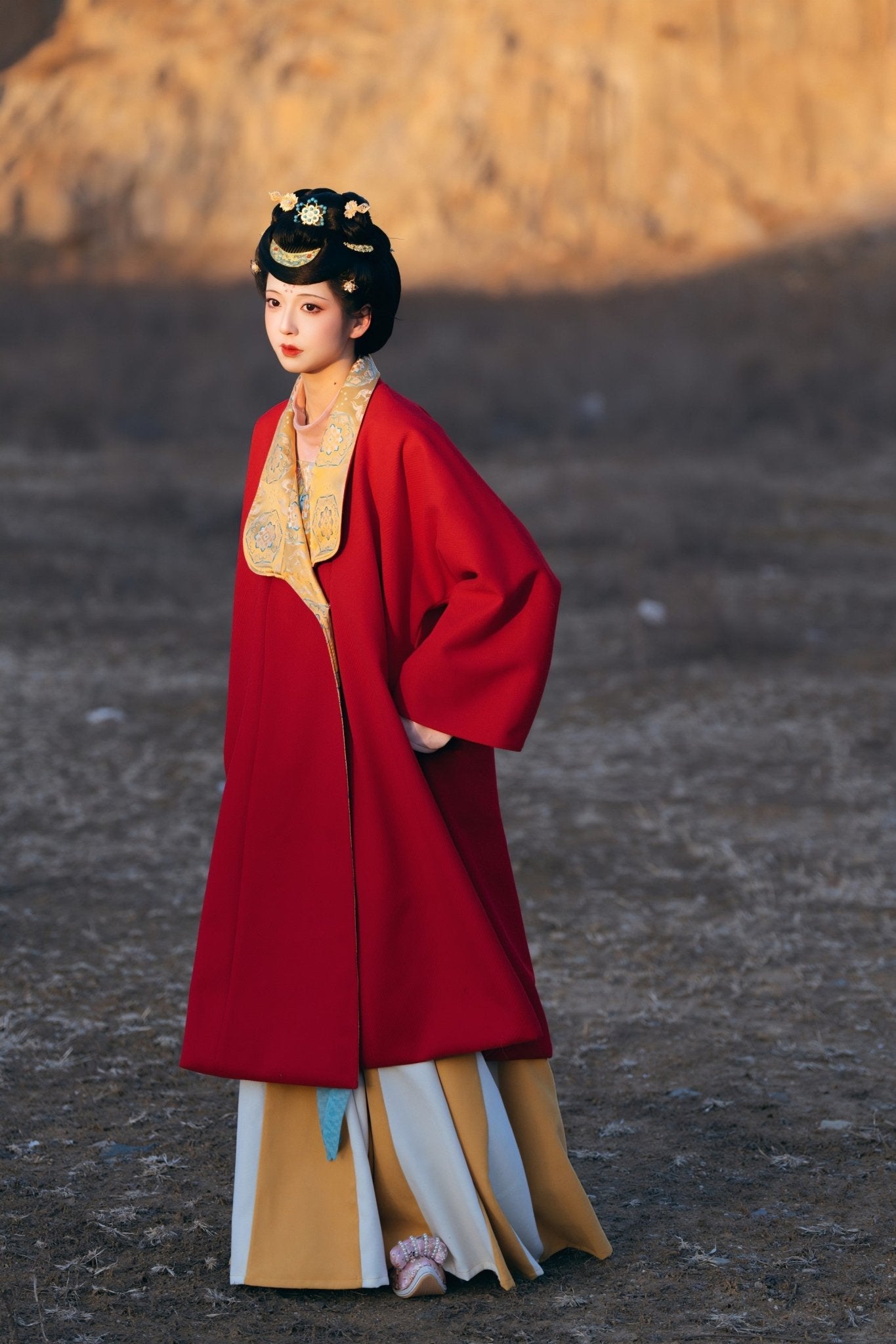tang dynasty women's plus size spring clothes red coat- Jianxi Hanfu