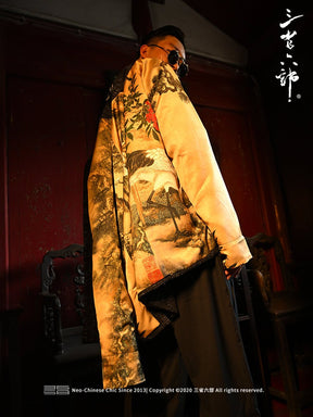 crane tang suit men's hanfu jacket - Jianxi Hanfu