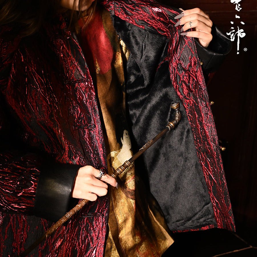 new chinese srtyle red tang suit jacket men's hanfu clothes - Jianxi Hanfu