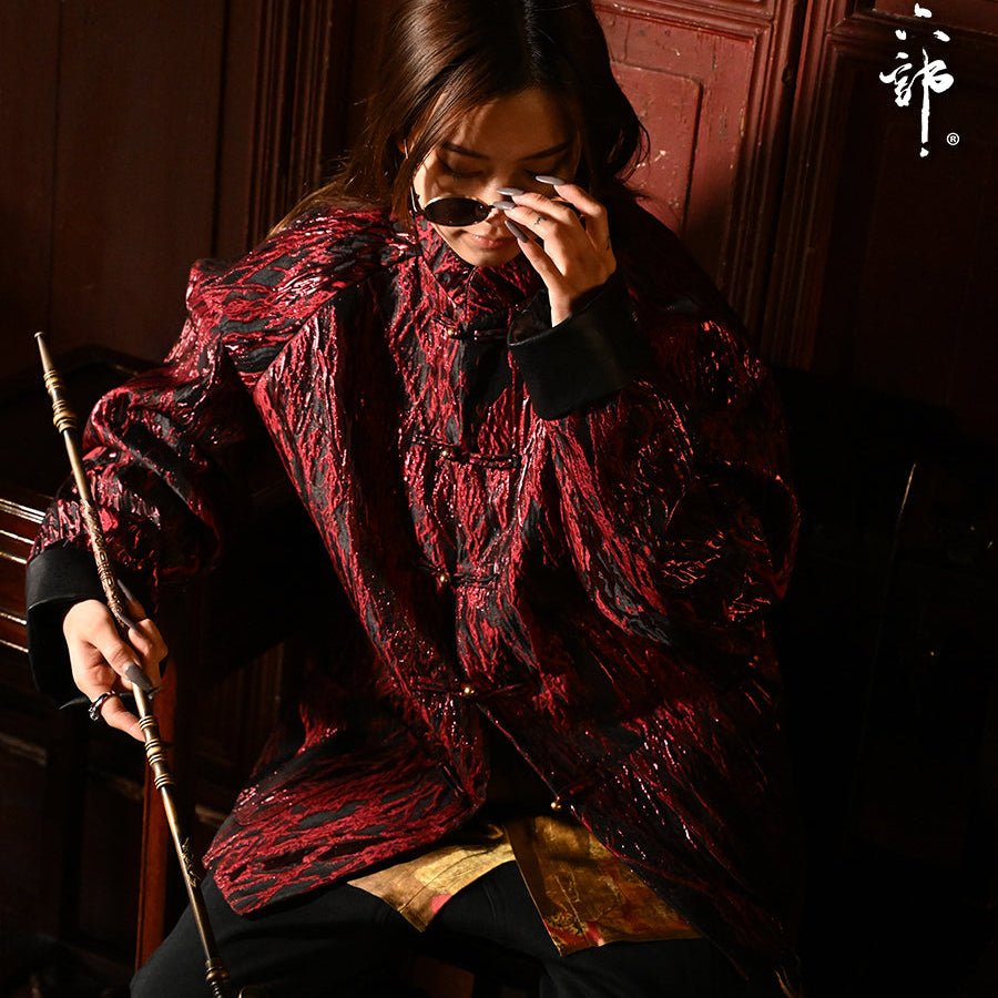 chinese red tang suit jacket men's hanfu clothes - Jianxi Hanfu