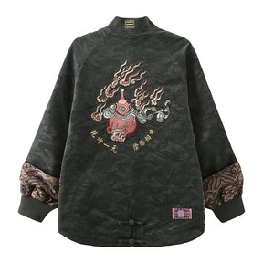 chinese style green jacket tang suit - Jianxi Hanfu