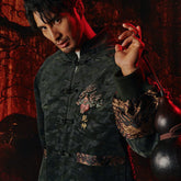 chinese black tang suit male hanfu jacket- Jianxi Hanfu