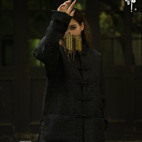 new chinese style men's hanfu black tang suit jacket - Jianxi Hanfu