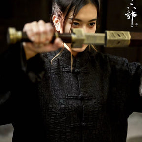 new chinese style men's black hanfu tang suit jacket - Jianxi Hanfu