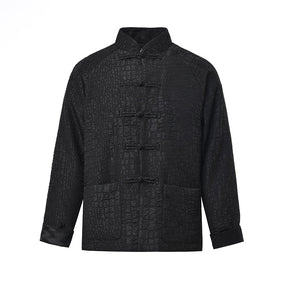 male black hanfu tang suit chinese style jacket - Jianxi Hanfu