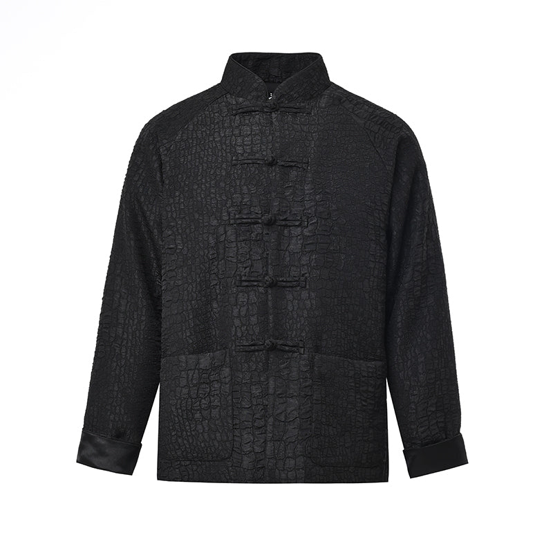 male black hanfu tang suit chinese style jacket - Jianxi Hanfu