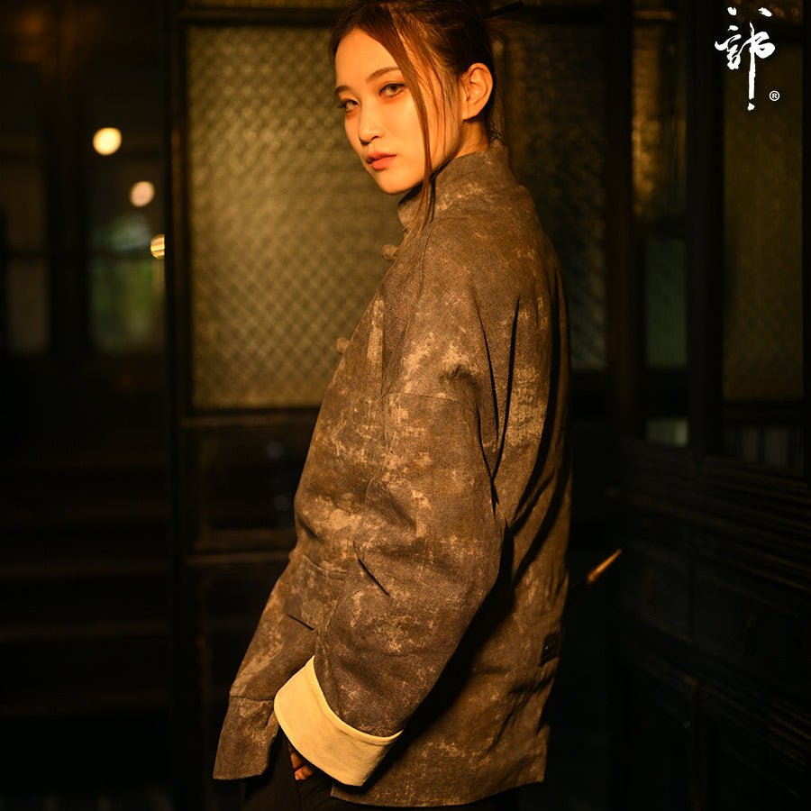 kung fu master grey tang suit chinese style jacket - Jianxi Hanfu