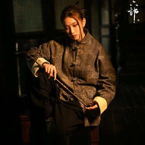 grey jacket new chinese style women's hanfu tang suit - Jianxi Hanfu