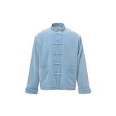 Blue tang suit chinese style jacket male hanfu - Jianxi Hanfu