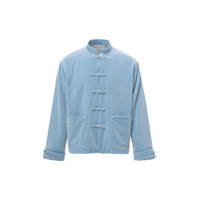 Blue tang suit chinese style jacket male hanfu - Jianxi Hanfu