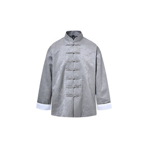 grey men's jacket tang suit chinese costume - Jianxi Hanfu