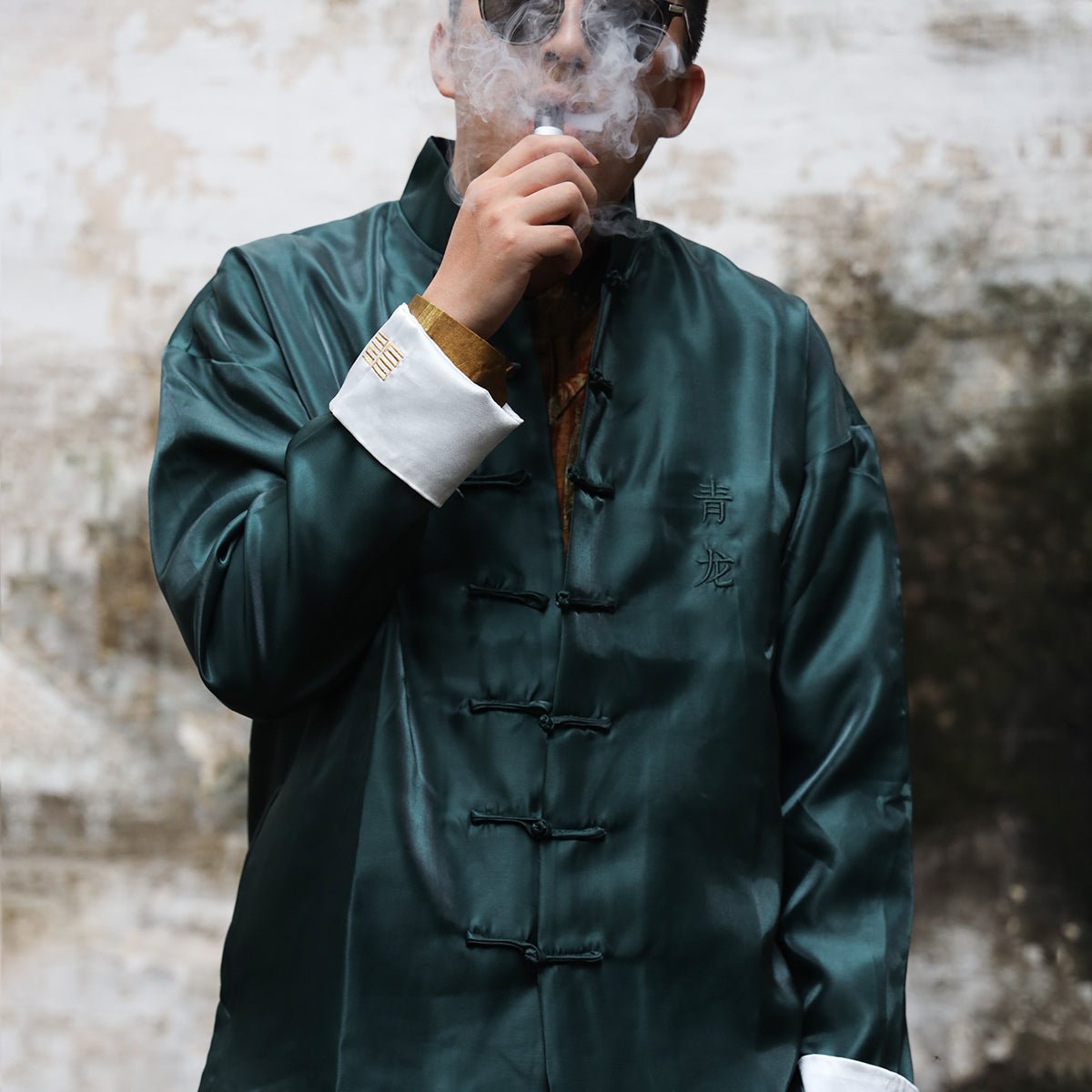 Green tang suit chinese style jacket - Jianxi Hanfu