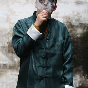 Green tang suit chinese style jacket - Jianxi Hanfu