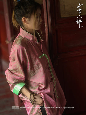 pink tang suit new chinese style women's hanfu - Jianxi Hanfu