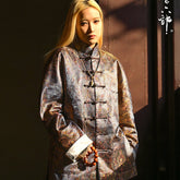 grey tang suit unisex chinese style jacket - Jianxi Hanfu