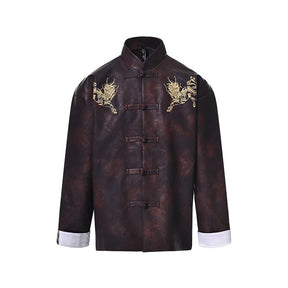 brown jacket new chinese style male hanfu - Jianxi Hanfu