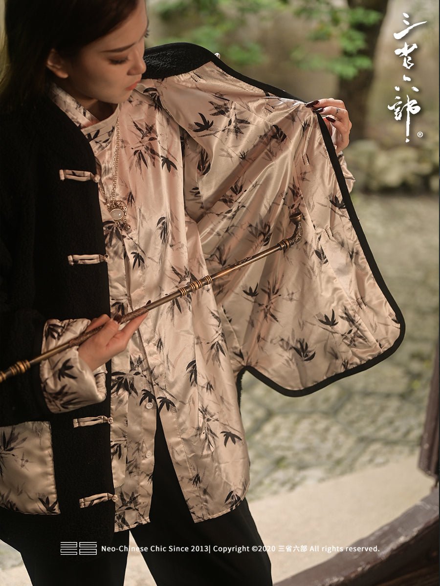 new chinese style women's black tang suit jacket - Jianxi Hanfu