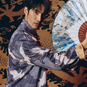 men's grey hanfu tang suit jacket new chinese style clothes - Jianxi Hanfu