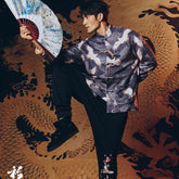 chinese style blue tang suit male hanfu - Jianxi Hanfu