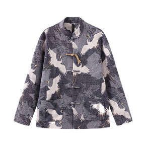 new chinese style blue tang suit male jacket - Jianxi Hanfu