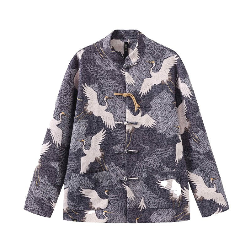 new chinese style blue tang suit male jacket - Jianxi Hanfu