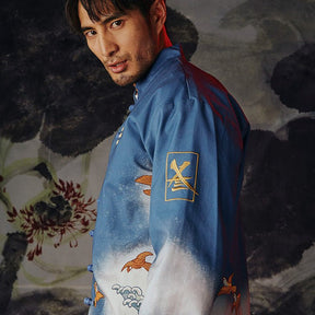 chinese kung fu master blue tang suit jacket - Jianxi Hanfu