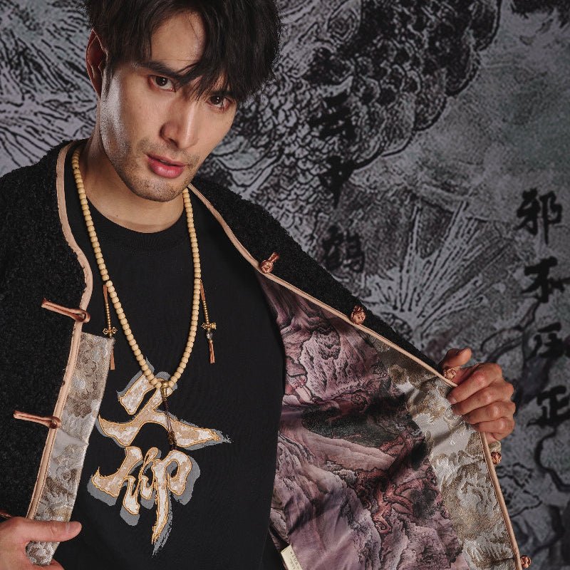 Black tang suit chinese style men's hanfu - Jianxi Hanfu