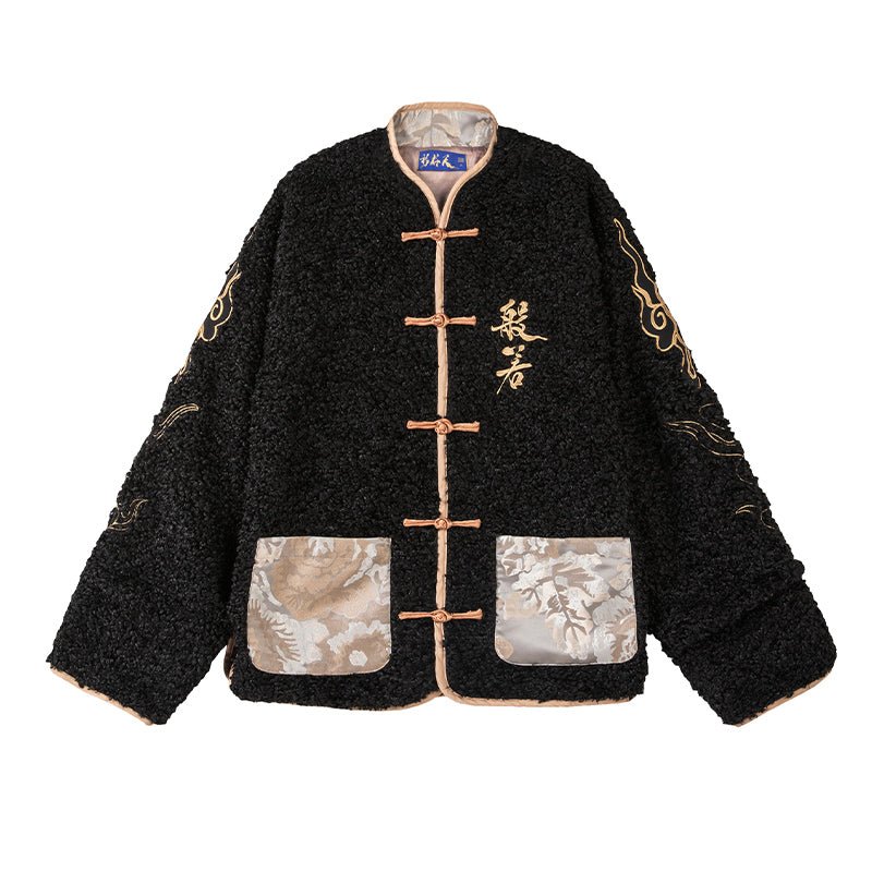 new chinese style men's hanfu black tang suit  jacket - Jianxi Hanfu