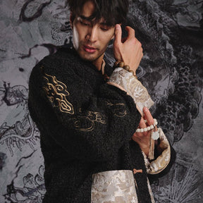 chinese style winter clothes black tang suit jacket - Jianxi Hanfu