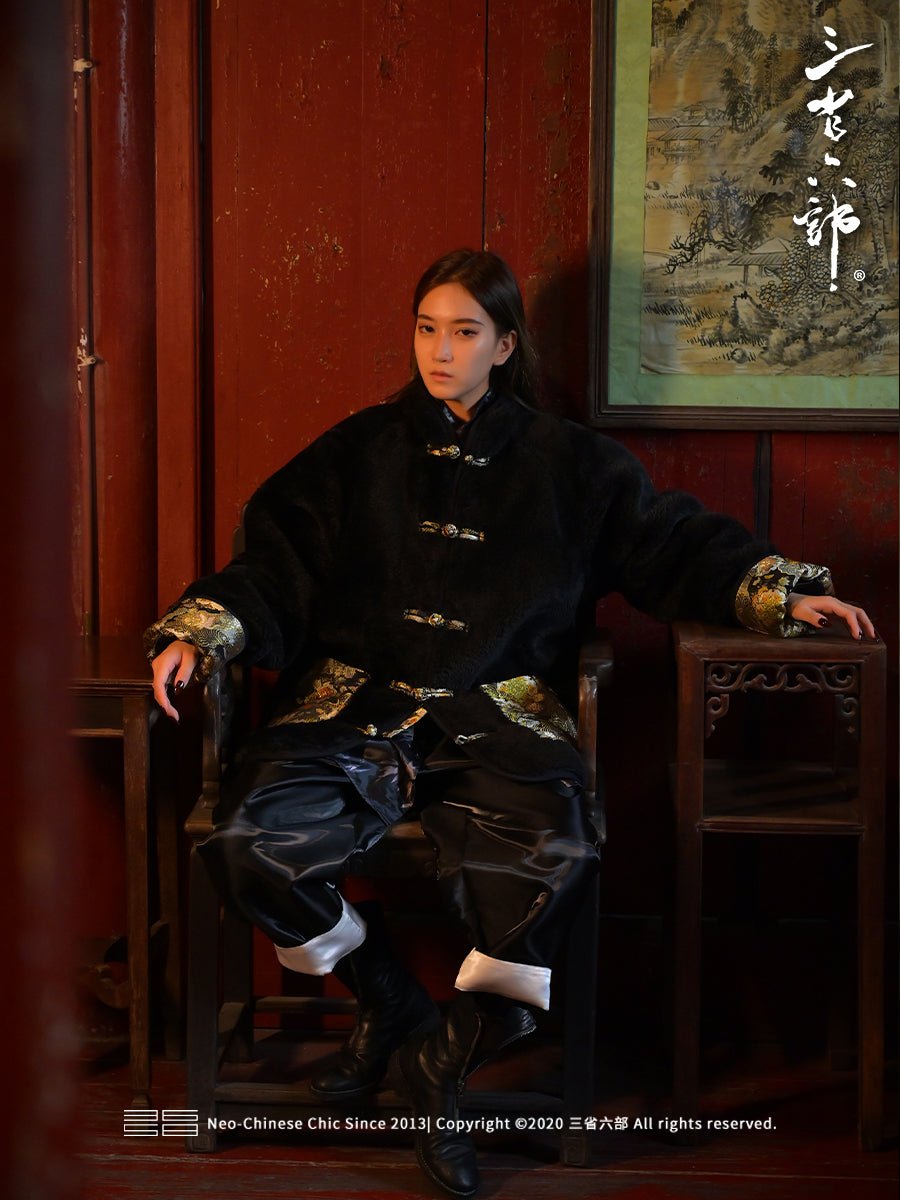 chinese style men's hanfu black tang suit - Jianxi Hanfu