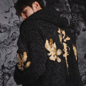 men's winter coat black tang suit jacket - Jianxi Hanfu