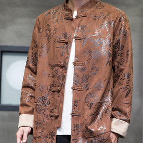 chinese style men's hanfu brown tang suit - Jianxi Hanfu