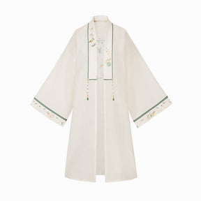 white changshan hanfu dress women's spring/ autumn clothing-Jianxi Hanfu