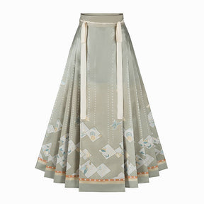 green mamian skirts hanfu dress women's summer skirt-Jianxi Hanfu