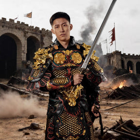 chinese tang dynasty general gold armor scale- Jianxi Hanfu