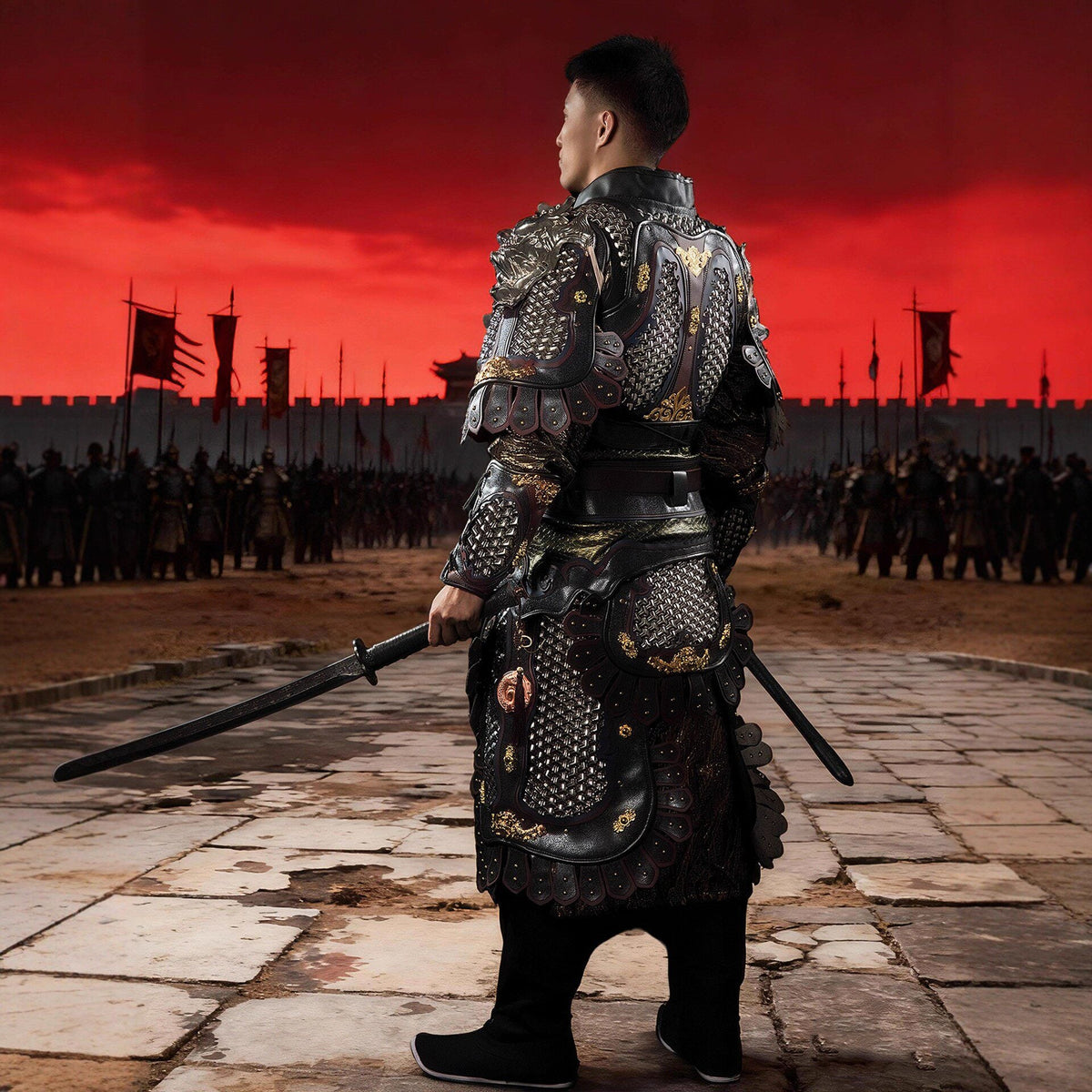 chinese tang dynasty general metal armor scale- Jianxi Hanfu
