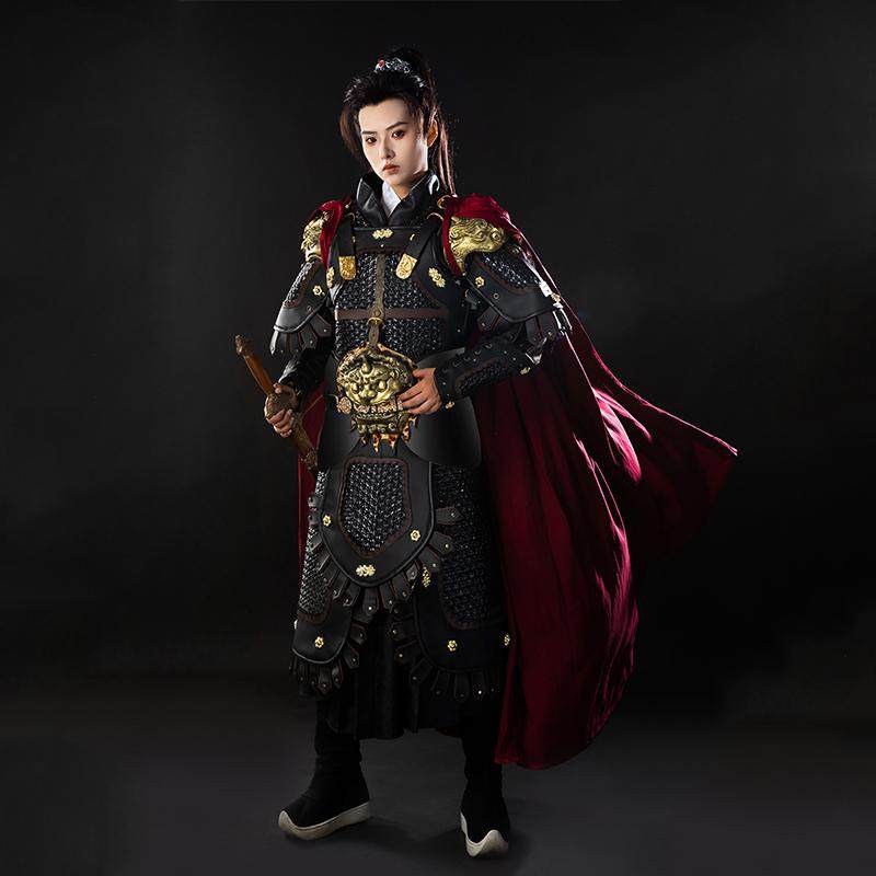 chinese tang dynasty unisex black scale armor - Jianxi Hanfu