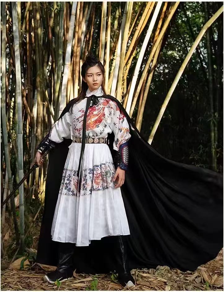 chinese costume tang dynasty hanfu black cloak - Jianxi Hanfu