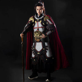 chinese tang dynasty unisex silver scale armor - Jianxi Hanfu