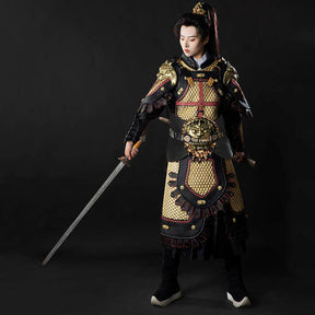chinese tang dynasty unisex gold scale armor - Jianxi Hanfu