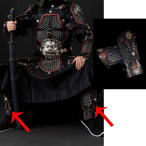 chinese costume men's armor black jingjia - Jianxi Hanfu